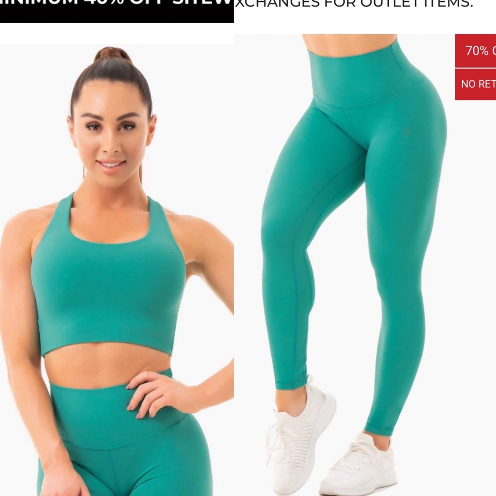 Ryderwear NKD Seamless Turquoise Workout Set